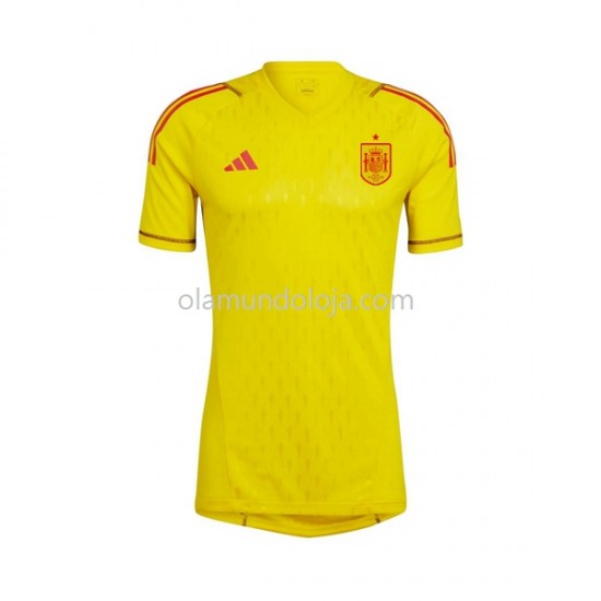 Camisola Espanha Guarda-redes Homem Equipamento Primeiro 2022-2023 Manga Curta